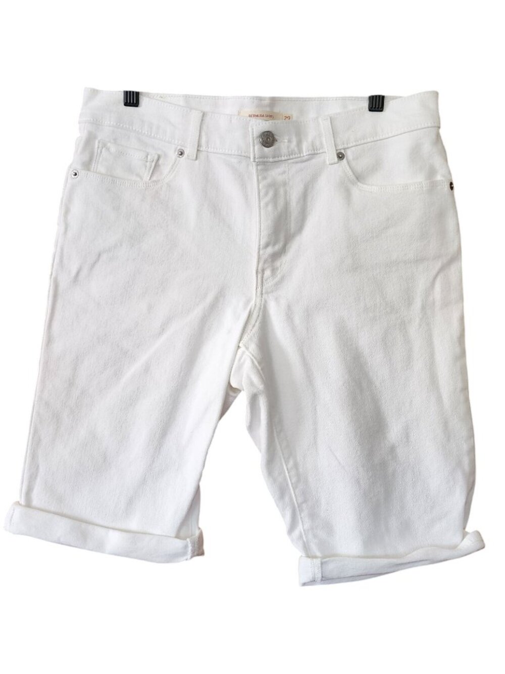 Levis Bermuda Shorts White Denim Womens Size 29